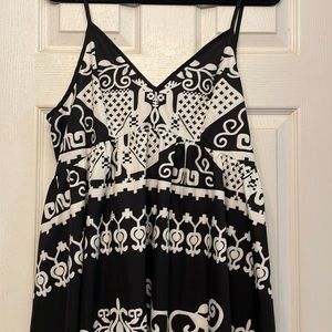 Joress Curve spaghetti strap summer dress. Black & White. 1XL
